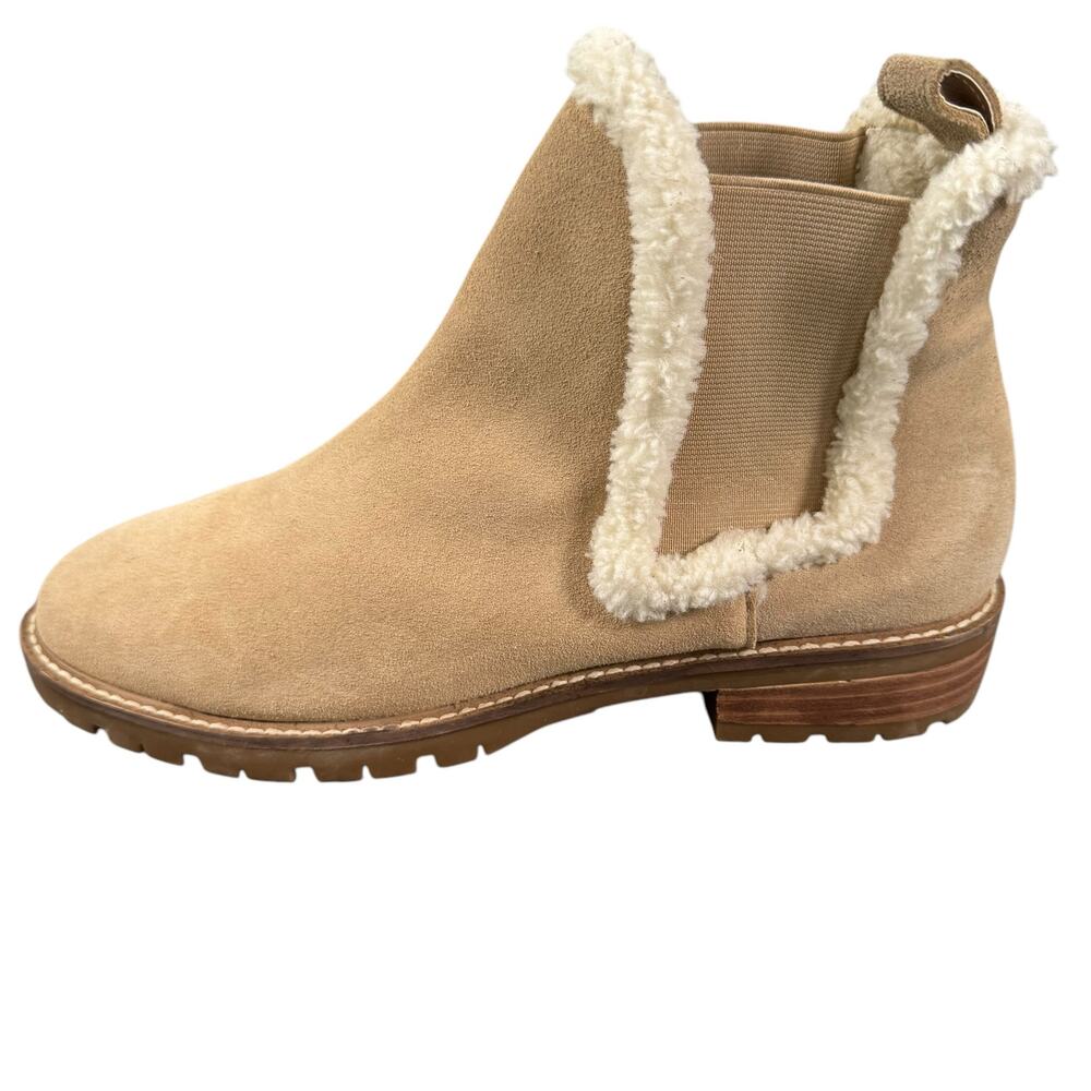 Steve Madden Women's Leopold Textile Fur Leather Pull On Chelsea Boots Size 10M